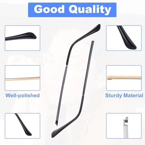 Glasses Repair Kit with Screws 2 Pairs Arm Replacement Eyeglass Glass Kit Temple Tightening Replacement for Legs Arms Replace Arms Eyeglasses Parts Blackand Golden 3