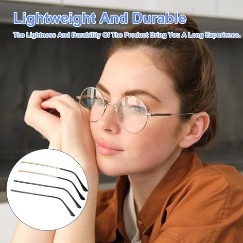 Glasses Repair Kit with Screws 2 Pairs Arm Replacement Eyeglass Glass Kit Temple Tightening Replacement for Legs Arms Replace Arms Eyeglasses Parts Blackand Golden 4